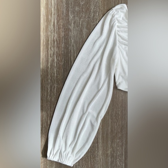 Altar'd State Brooke White One-Shoulder Balloon Sleeve Mini Dress NYE Dress S - Picture 10 of 16